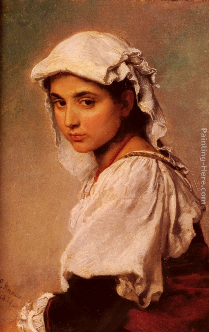 A Portrait Of A Tyrolean Girl painting - Ludwig Knaus A Portrait Of A Tyrolean Girl art painting
